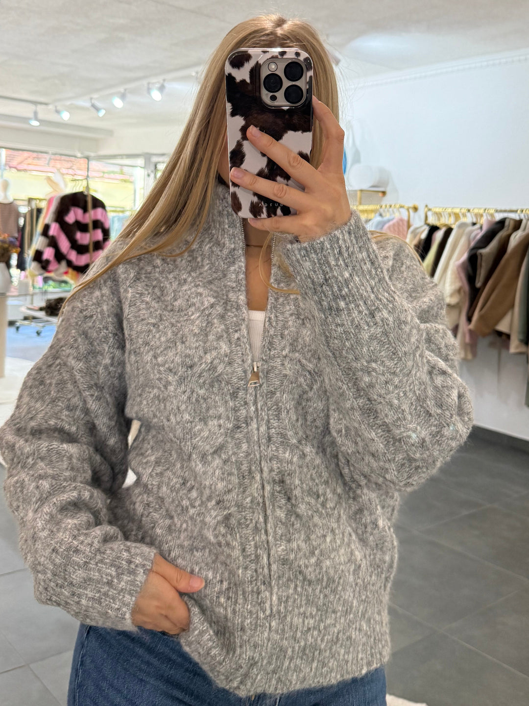 Cardigan mit Zopfmuster „Lily“