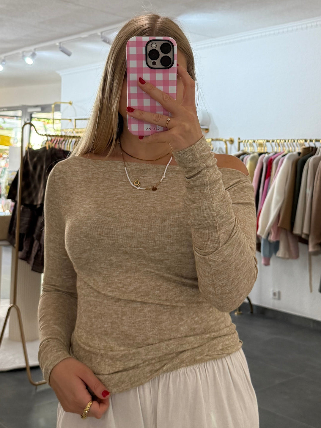 Longsleeve U-Boot-Ausschnitt „Olivia“