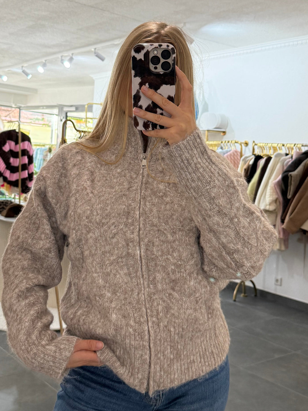 Cardigan mit Zopfmuster „Lily“